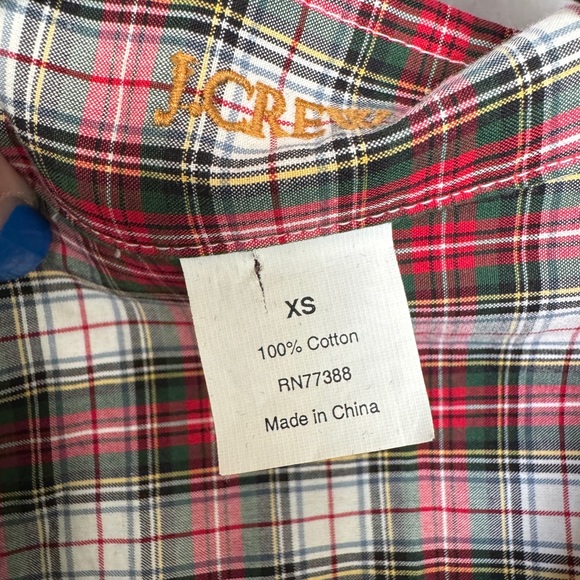 JCrew Plaid Tartan Button Down Dress Shirt with Pleats Size XS - Picture 4 of 5